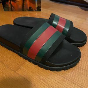 Gucci Men's Web Runner Slide Sandal